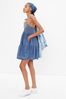 Medium Blue Denim Smocked Mini Dress