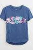 Blue Floral 3D Graphic T-Shirt