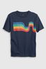 Blue Interactive Graphic T-Shirt