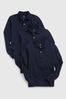 Blue Organic Cotton 3 Pack Uniform Long Sleeve Polo Shirts