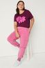 Victoria's Secret PINK Rich Maroon Pink Graphic Cotton Short Sleeve Campus T-Shirt