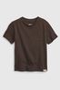Brown Pocket Short Sleeve Crew Neck T-Shirt