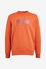 Orange Logo Pullover Sweatshirt