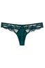 Victoria's Secret Black Ivy Green Thong Lace Thong Knickers