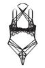 Victoria's Secret Black Chain Heart Crotchless Bodysuit