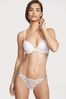 Victoria's Secret Coconut White Lace Thong Shine Strap Knickers