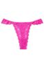 Victoria's Secret Neon Princess Pink Festival Lace Thong Knickers
