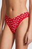 Victoria's Secret PINK Red Pepper Heart Dot Brazilian Lace Strappy Thong Knickers