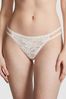 Victoria's Secret PINK Coconut White Thong Lace Strappy Thong Knickers