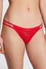 Victoria's Secret PINK Red Pepper Thong Lace Strappy Thong Knickers