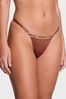 Victoria's Secret Clay Brown Embroidered Thong Icon Thong Knickers