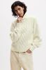 Cream Relaxed Forever Cosy Turtle Neck Cable Knit Jumper
