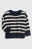 Blue Striped Boxy Sweater