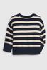 Blue Striped Boxy Sweater