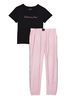 Victoria's Secret Pink Iconic Stripe Short Sleeve T-Shirt Flannel Pyjamas