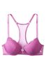 Victoria's Secret Rosita Pink Purple Lace Front Fastening Push Up T-Shirt Bra