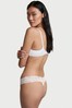 Victoria's Secret Coconut White Cotton Lace Waist Thong Panty