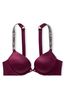 Victoria's Secret Burgundy Purple Add 2 Cups Shine Strap Smooth Push Up Bra