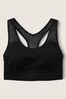 Victoria's Secret PINK Pure Black Seamless Lightly Lined Low Impact Racerback Sports Bra