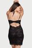 Victoria's Secret Black Ruched Lace Cutout Dress