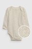 Cream Print Long Sleeve Baby Bodysuit