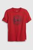 Spiderman Red Organic Cotton Graphic Short Sleeve T-Shirt