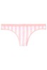 Victoria's Secret White Pink Stripe Cotton Thong Knickers