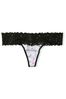 Victoria's Secret Black/White Cotton Lace Waist Thong Panty