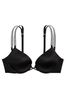 Victoria's Secret Black Add 2 Cups Push Up Double Shine Strap Add 2 Cups Push Up Bombshell Bra
