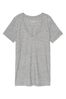Victoria's Secret Stone Grey Cotton Short Sleeve V Neck Pyjama Top