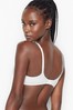 Victoria's Secret White and Black Dot Lace Trim Lightly Lined Full Cup Bra