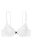 Victoria's Secret White and Black Dot Lace Trim Lightly Lined Full Cup Bra
