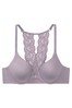 Victoria's Secret Grape Mist Purple Lace Trim Front Fastening Lightly Lined Full Cup Bra