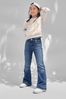 Mid Wash Blue High Waisted Flare Stretch Denim Jeans (4-16yrs)