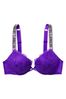 Victoria's Secret Bright Violet Purple Add 2 Cups Shine Strap Lace Push Up Bra
