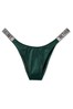 Victoria's Secret Envious Green Shine Strap Brazilian Bikini Bottom