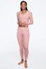 Victoria's Secret PINK Chalk Rose Pink Cosy Ribbed Jogger Pyjama Bottoms