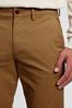 Brown Essential Chinos in Slim Fit with Washwell