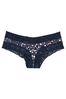 Victoria's Secret Navy Hearts and Kisses Cotton Lace Waist Cheeky Panty