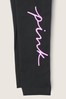 Victoria's Secret PINK Pure Black With Neon Logo High Waist Cotton Legging