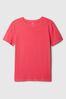 Pink Organic Cotton Vintage Crew Neck T-Shirt