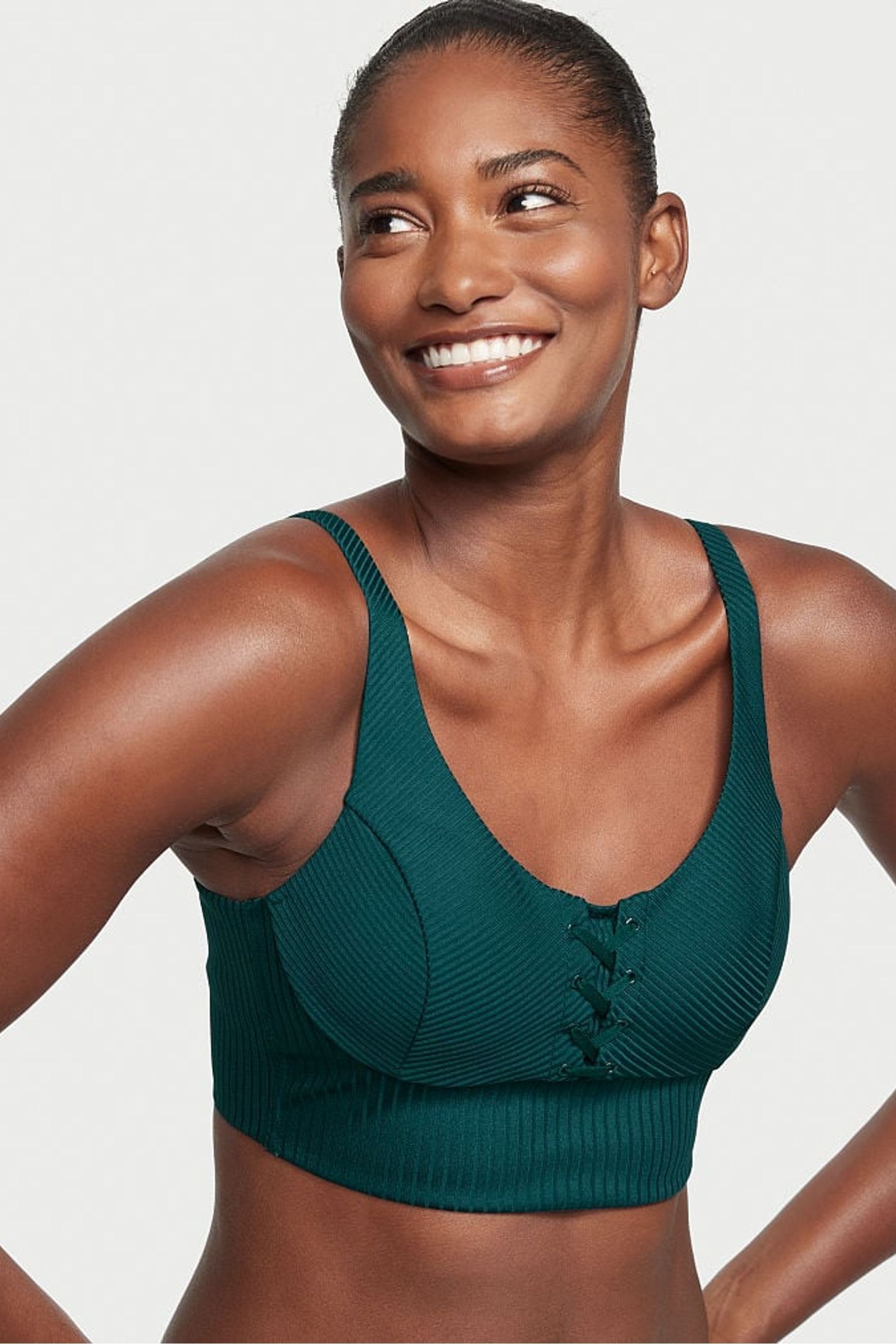 Buy Victoria's Secret Lace Up Ribbed Low Impact Sports Bra from the