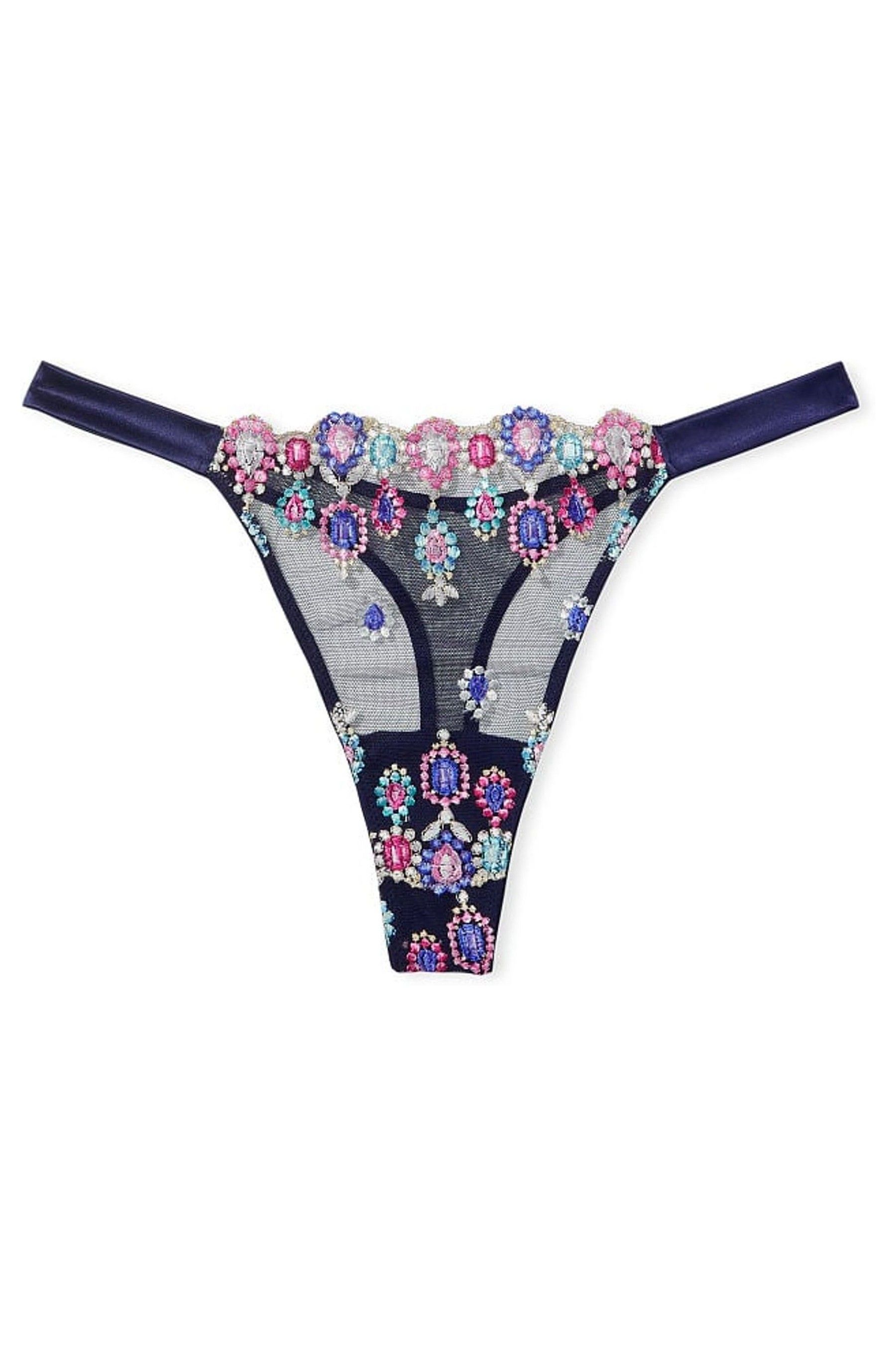 Victoria's Secret Bejeweled Embroidery Thong Knickers Victoria's