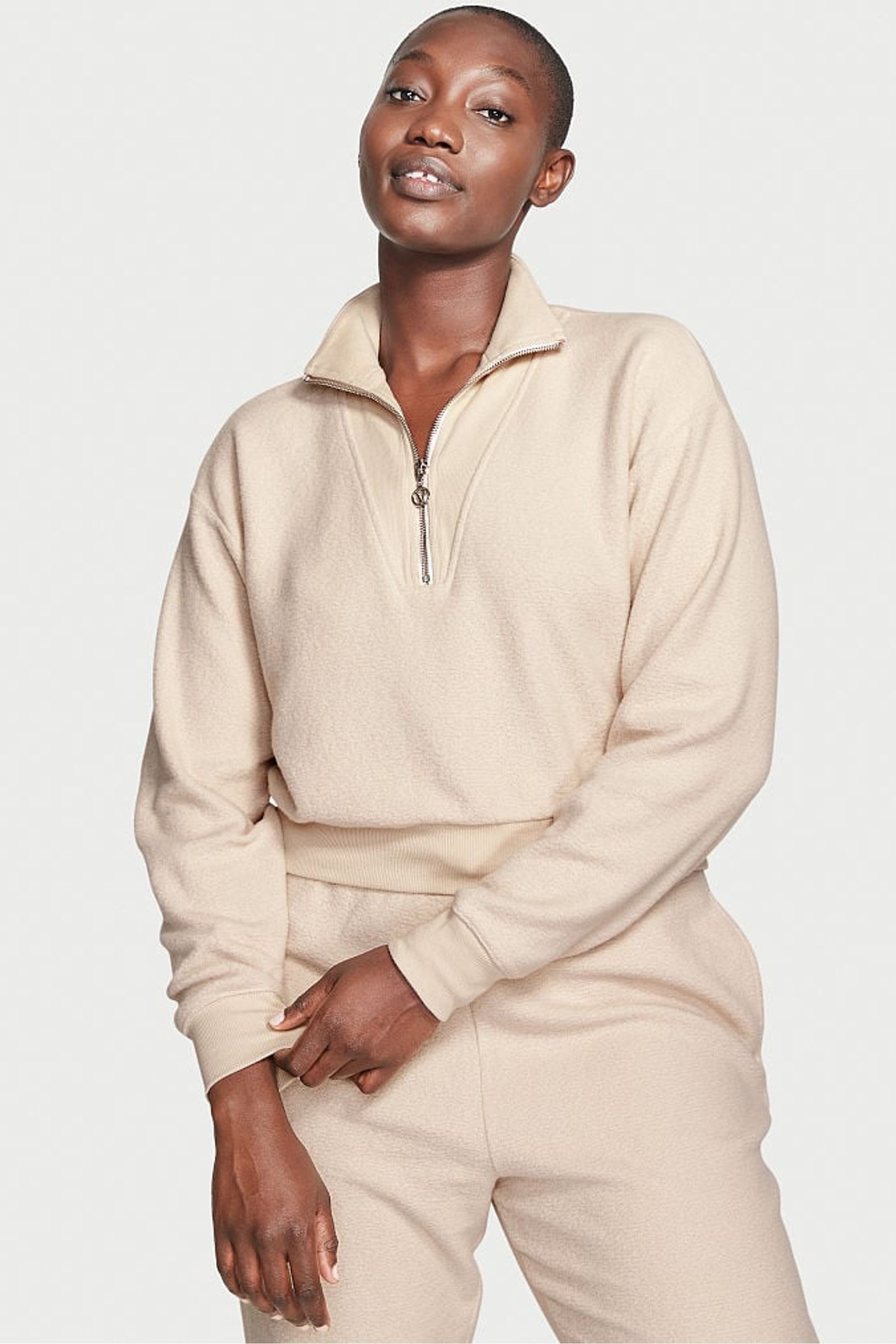 Buy Victoria's Secret Velour Lounge Zip Up Hoodie from the Victoria's