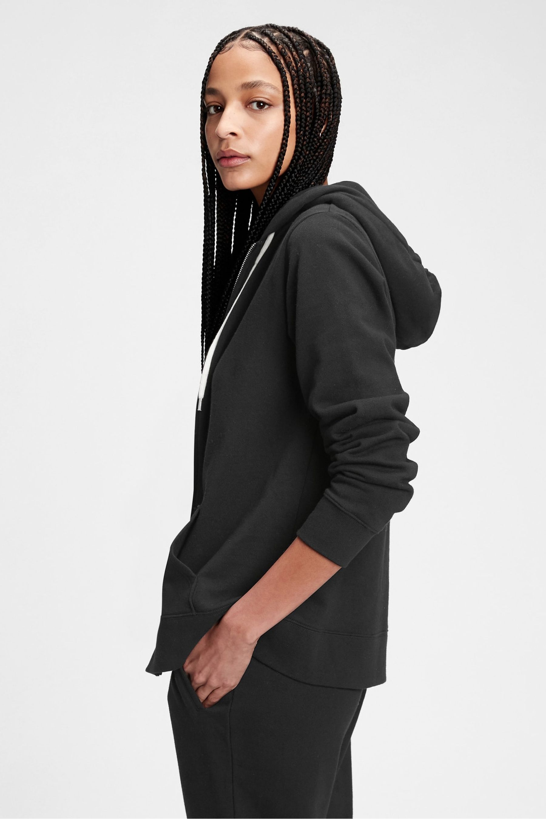 Buy Black Vintage Classic Zip Up Hoodie from the Gap online shop