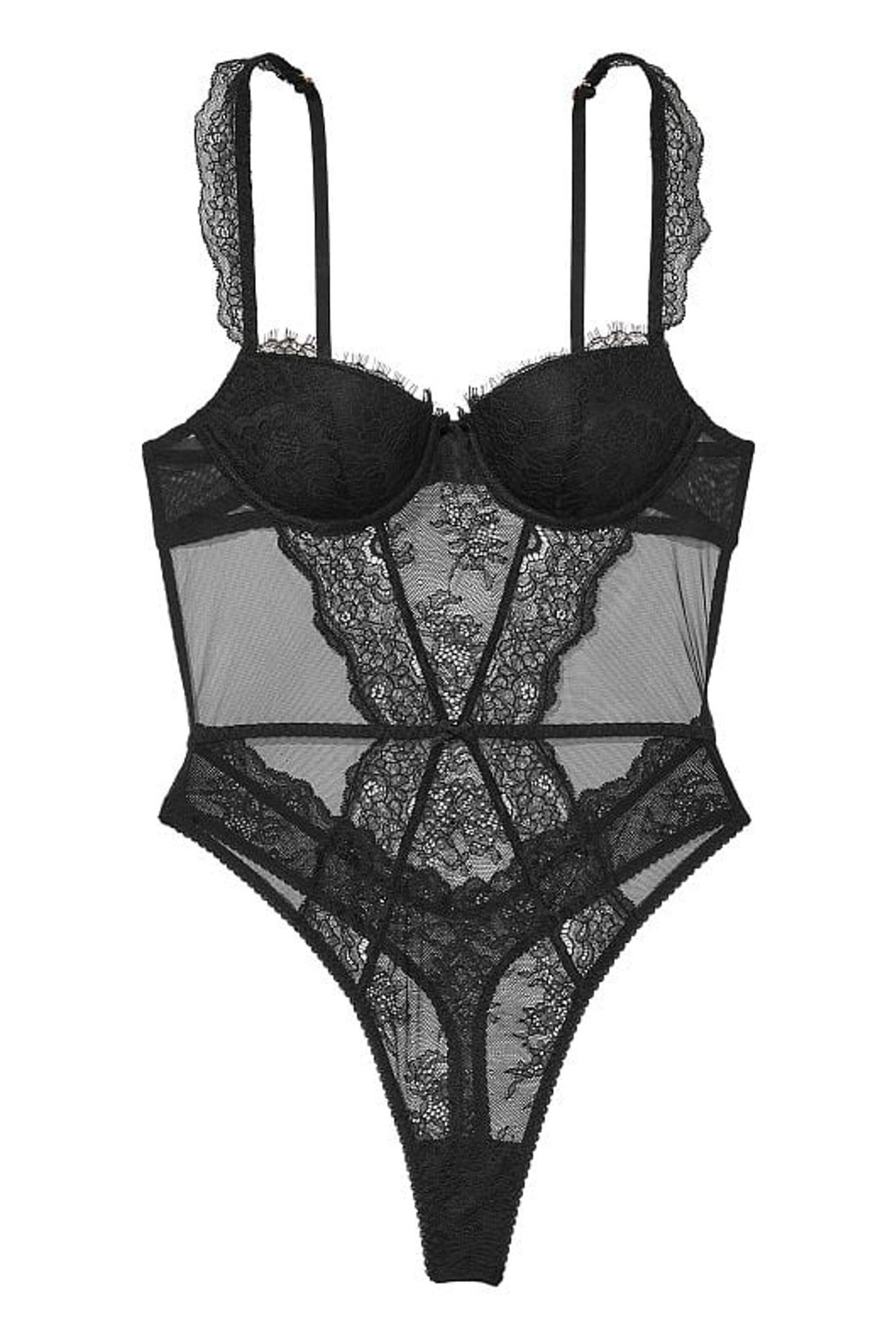 Buy Victoria's Secret Lightly Lined Demi Lace Bodysuit from the ...