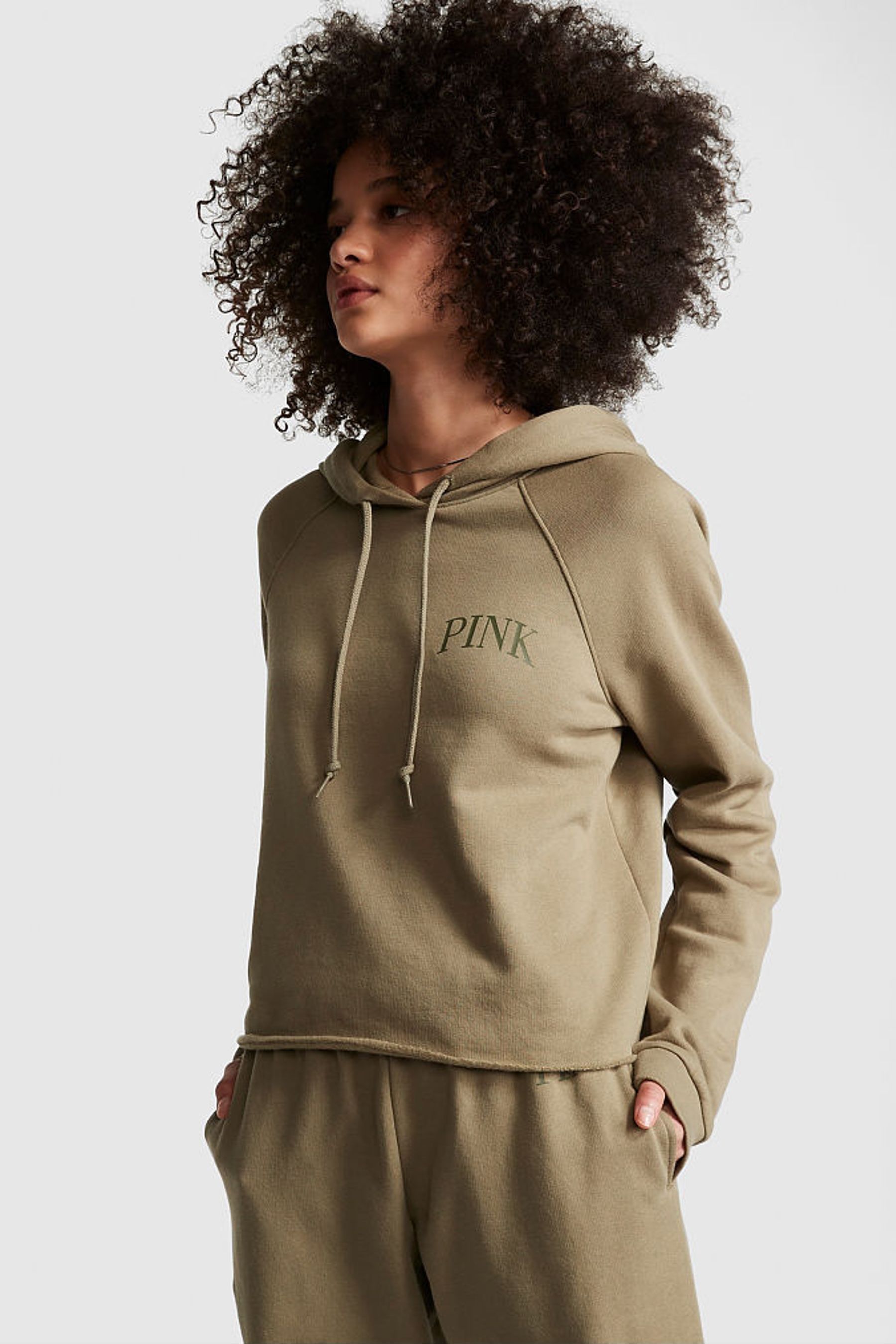 Buy Victoria's Secret PINK Fleece Cropped Hoodie from the Victoria's ...