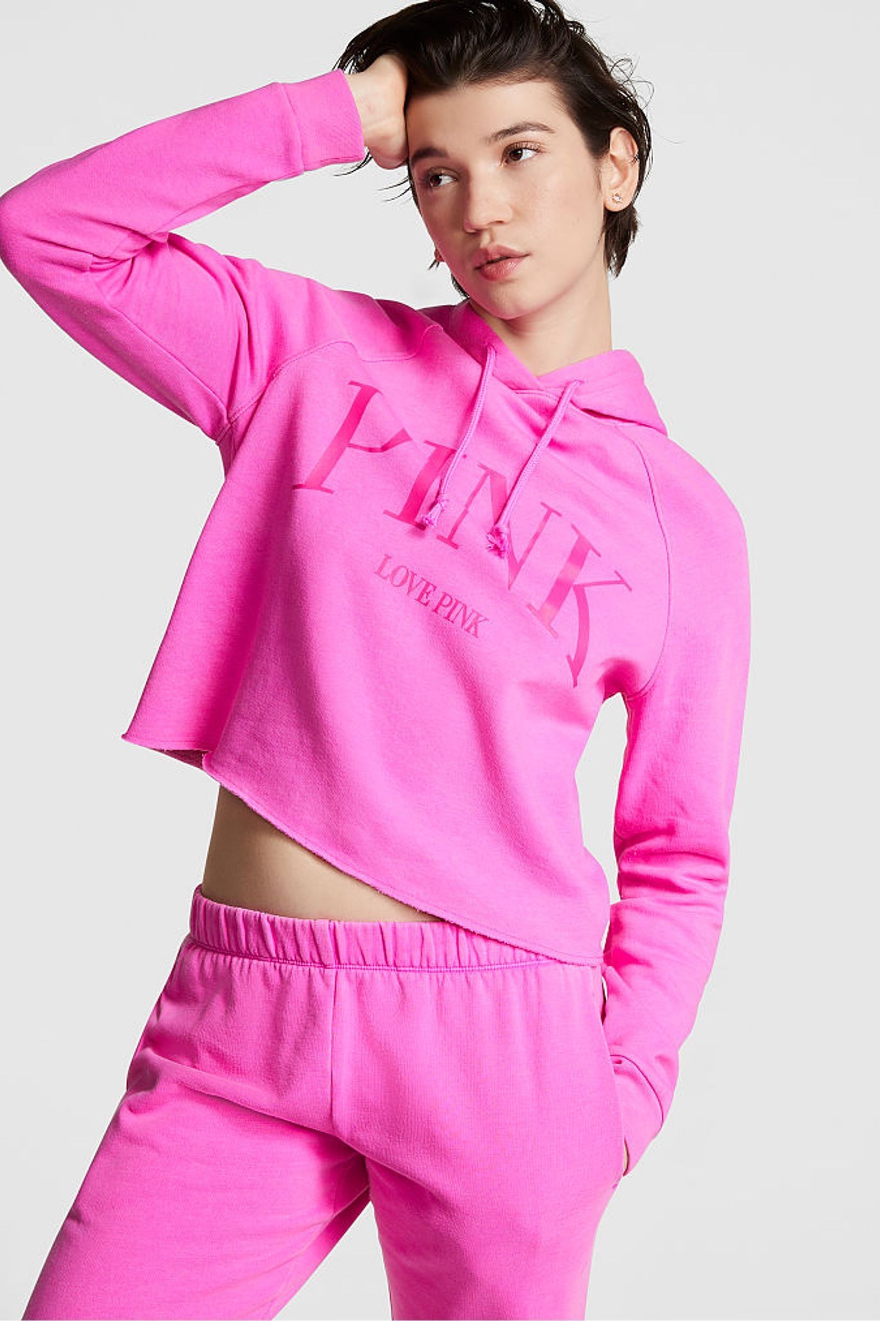 Buy Victoria's Secret PINK Fleece Cropped Hoodie from the Victoria's ...