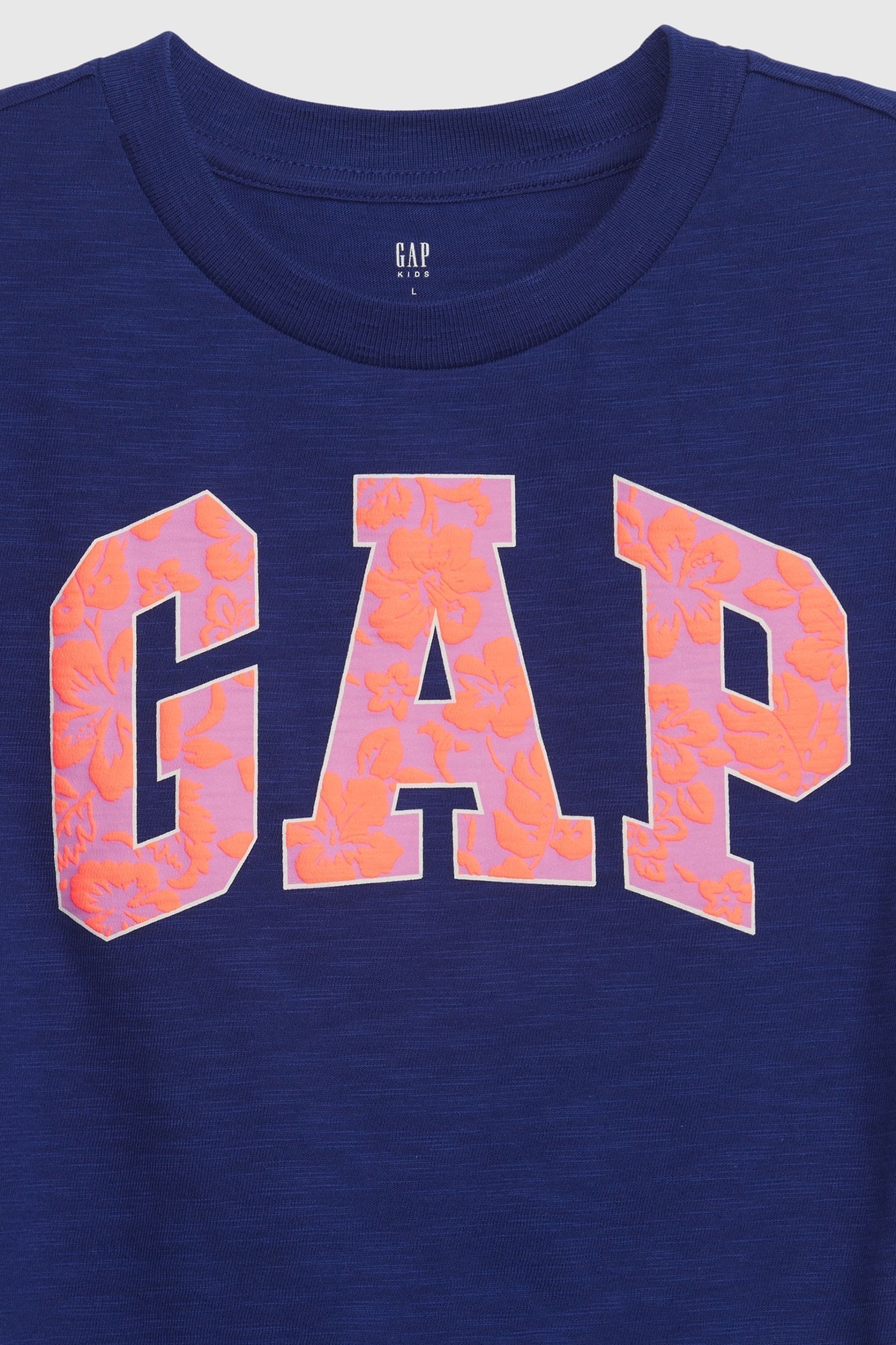 Buy Gap Floral Logo Crew Neck T-Shirt from the Gap online shop