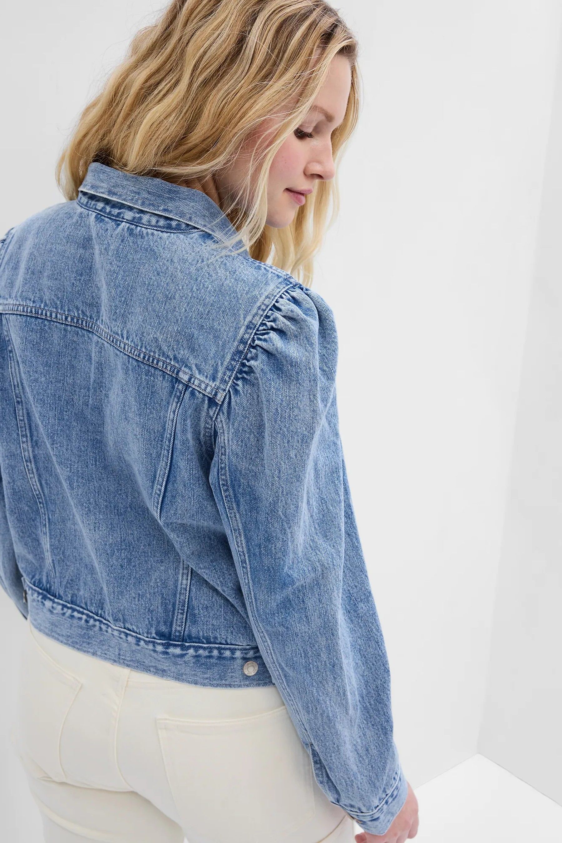 Buy Gap Puff Sleeve Icon Denim Jacket from the Gap online shop